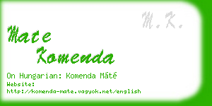 mate komenda business card