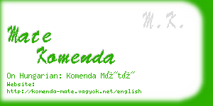 mate komenda business card